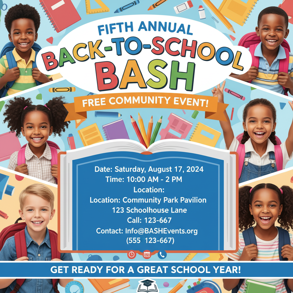 Back to School Bash Event Ad